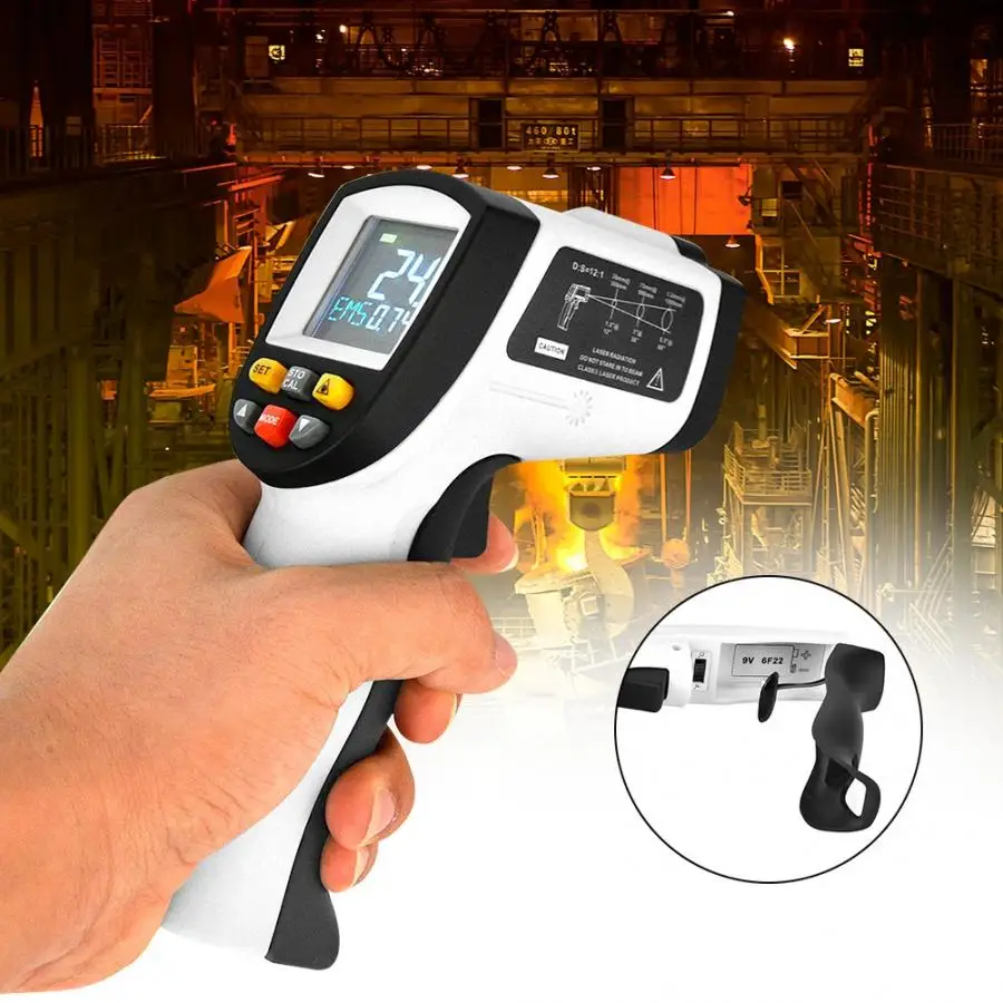 Termometro GT750 Digital LCD Temperature Tester Infrared Thermometer Sensor Handheld Monitor