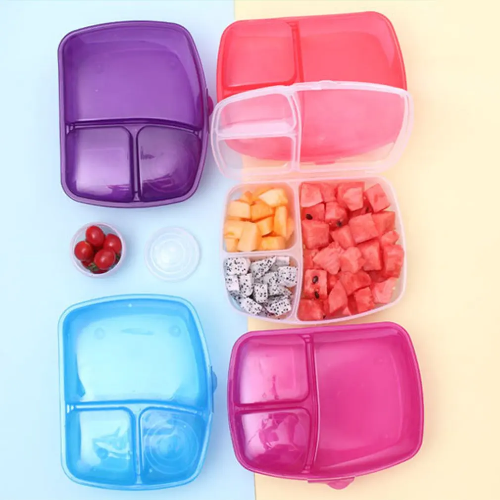 Коробка для хранения фруктового салата Bento прямоугольная пластиковая коробка для ланча герметичная коробка для еды Удобная переносная