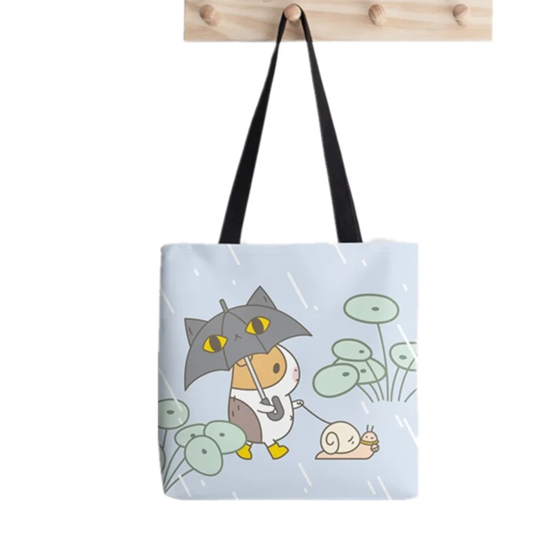 2021 Shopper Bull Terrier dog Tote Bag Painted women Harajuku shopper handbag girl Shoulder shopping bag Lady Canvas Bag