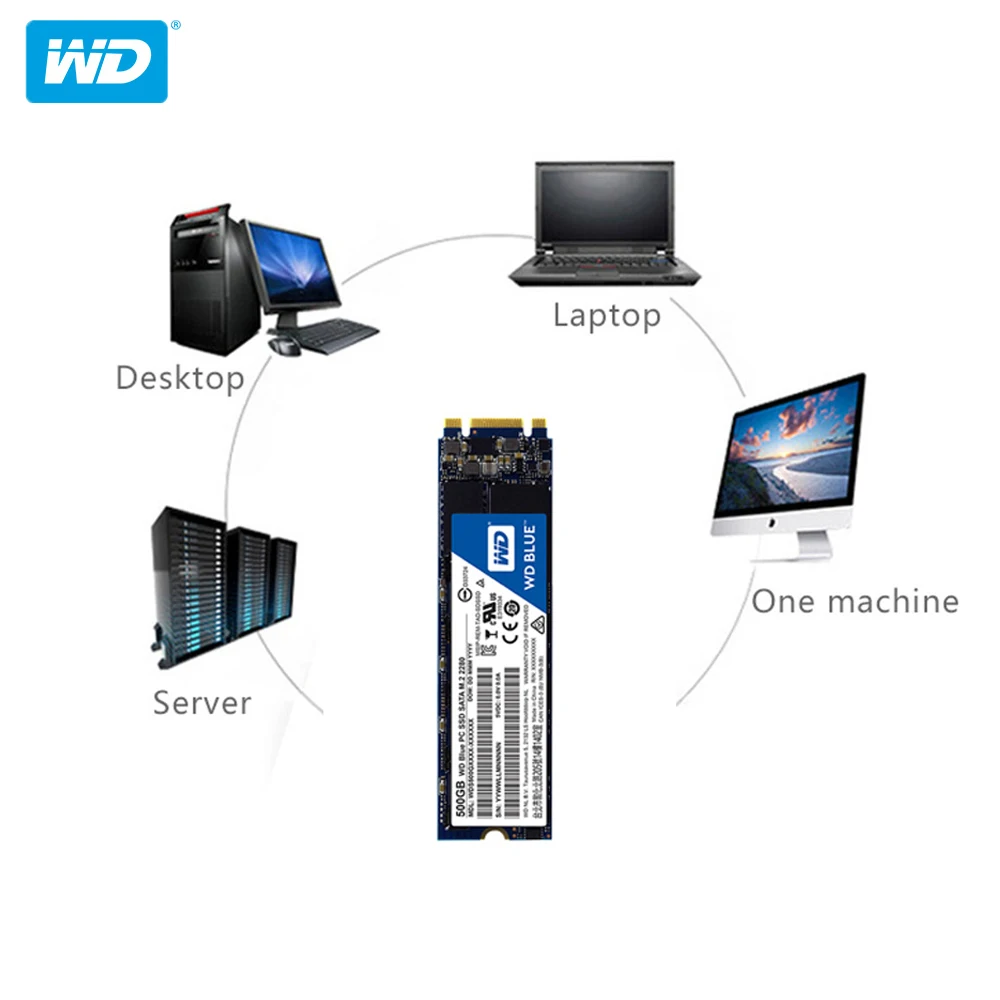 Western Digital Blue SSD 250 ГБ 500 M.2 2280 560 МБ/с. Внутренний твердотельный накопитель на жестком диске Тетрадь ПК объемом оперативной памяти 1 ТБ 2 ТБ
