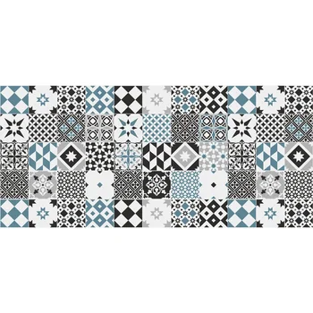 

Carpet VINILICA stamped Vinyl PVC easy Cleaning Slip quilted TILE hydraulic Blue