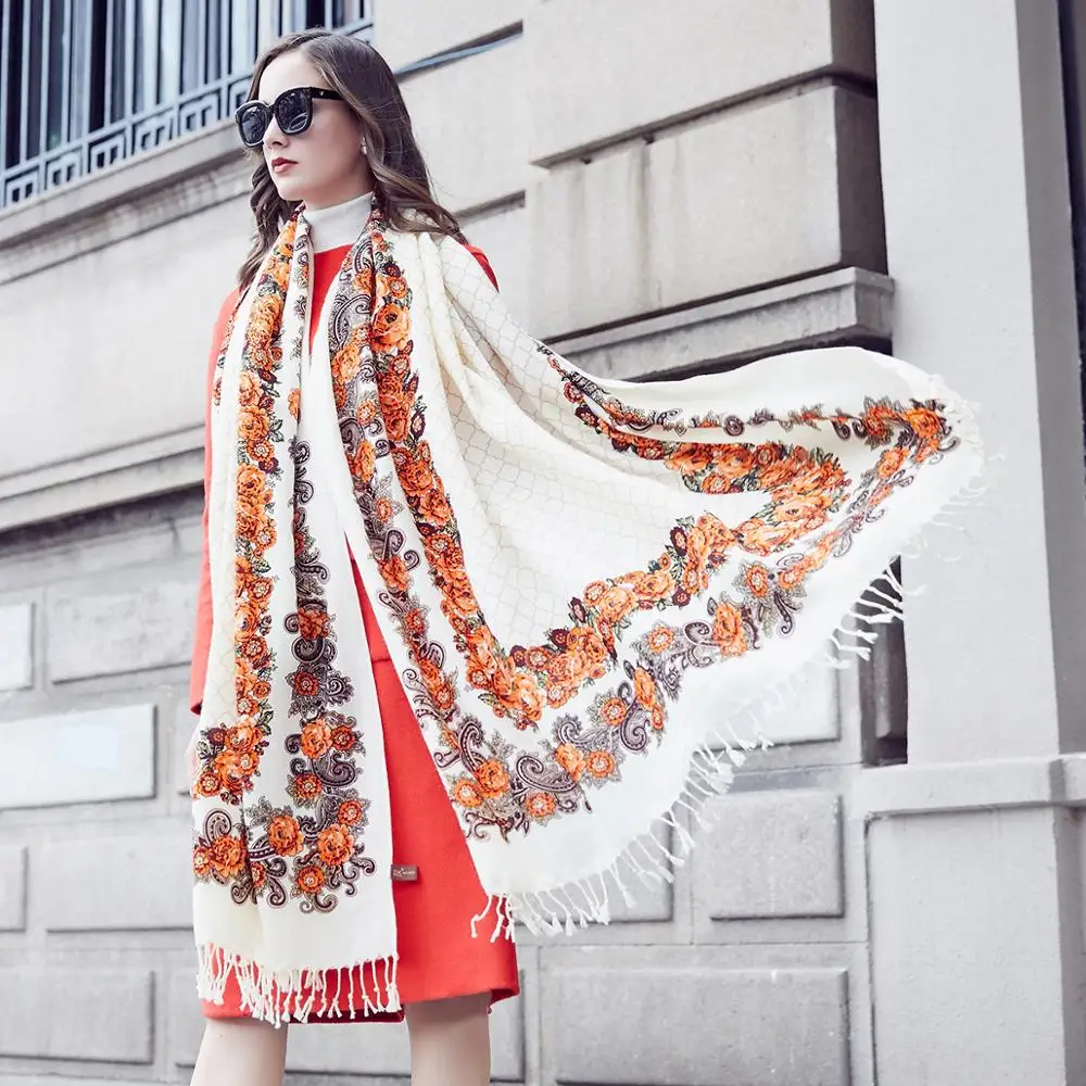 Fashion Winter Scarf For Women Cashmere Warm Plaid Pashmina Luxury Brand Blanket Wraps Female Scarves And Shawls |