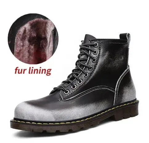 

BONJEAN High Quality Genuine leather Autumn Men Boots Winter Waterproof Ankle Boots Martin Boots Outdoor Working Boots Men Shoes
