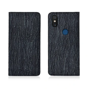 

Luxury Bark Pattern Genuine Leather Magnetic Flip Phone Case For Xiaomi Mi8/Xiaomi Mi8 SE/Mi8 Lite Phone Cover Card Slot Holder