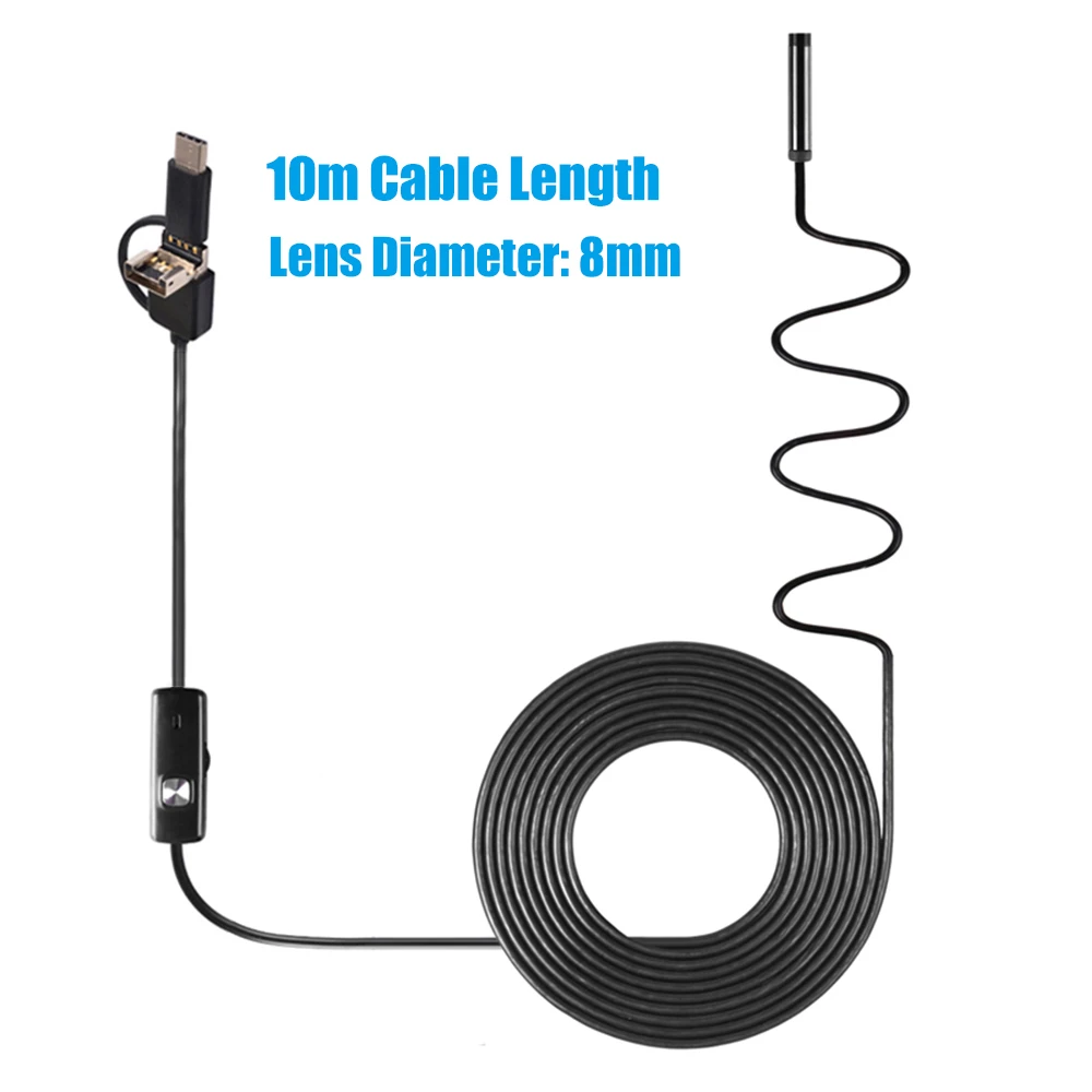 Waterproof Endoscope for Car Inspection /& Electronics 3-in-1 Type-C Industrial Pipeline Endoscope