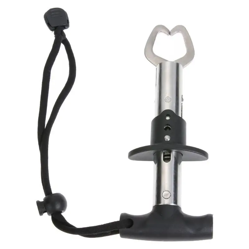

16x6cm Fish Lip Gripper Grabber Portable Fishing Grip Fish holder with Weight Scale Ruler Fishing Gear Stainless Steel T Type