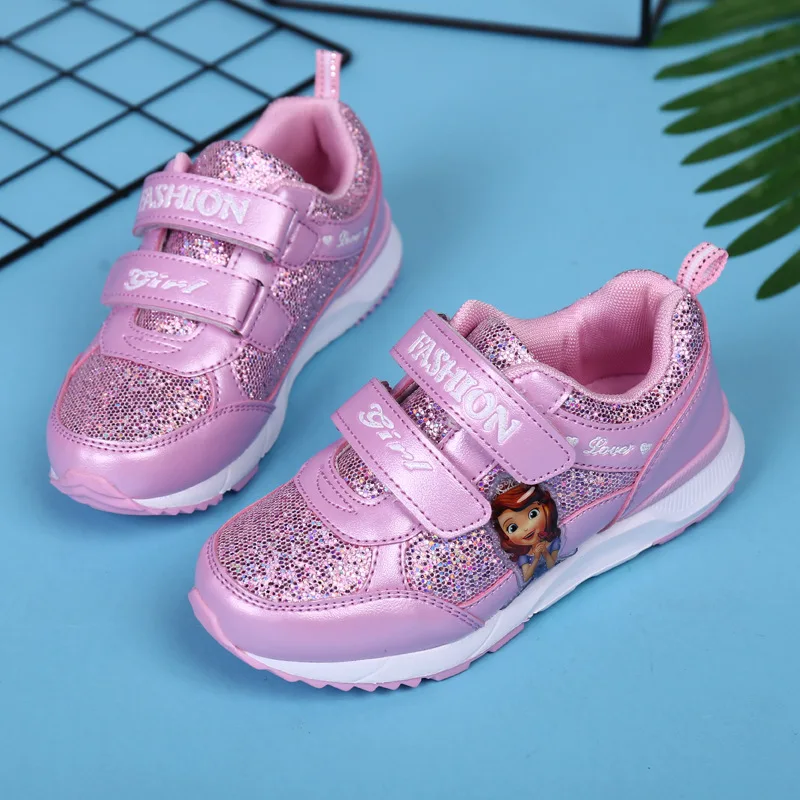 

2019 Winter Sneakers for Children Shoes Kids Sofia Princess Girls Shoes Fashion Casual Sport Running Plush Shoes for Girls