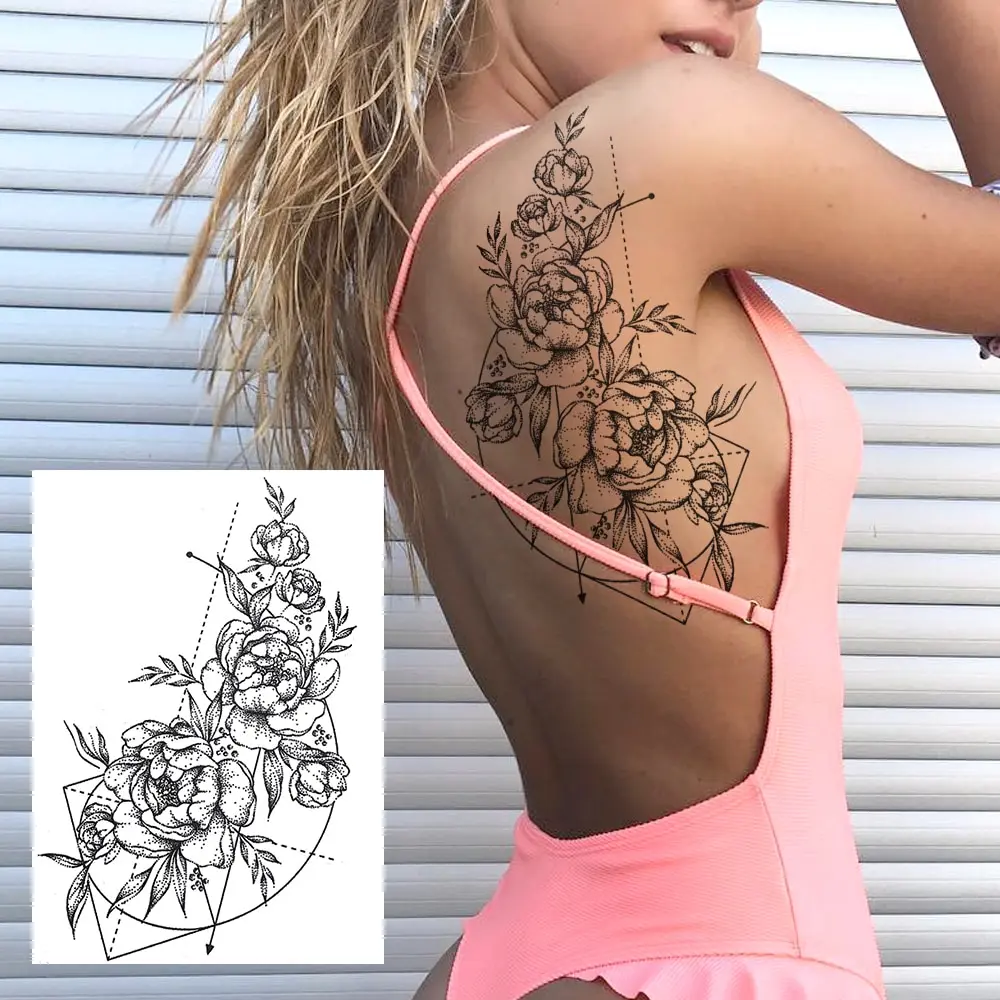 Temporary Tattoos Sexy Flower for Women Body Art