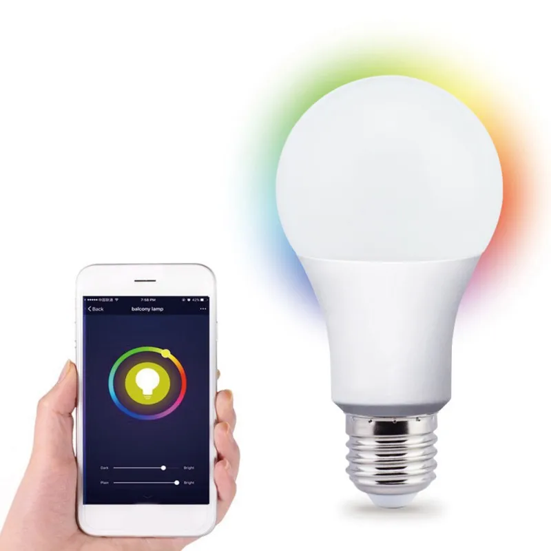Умный светодиодный светильник E27 винт RGB WiFi многоцветный светильник для ECHO Google Home
