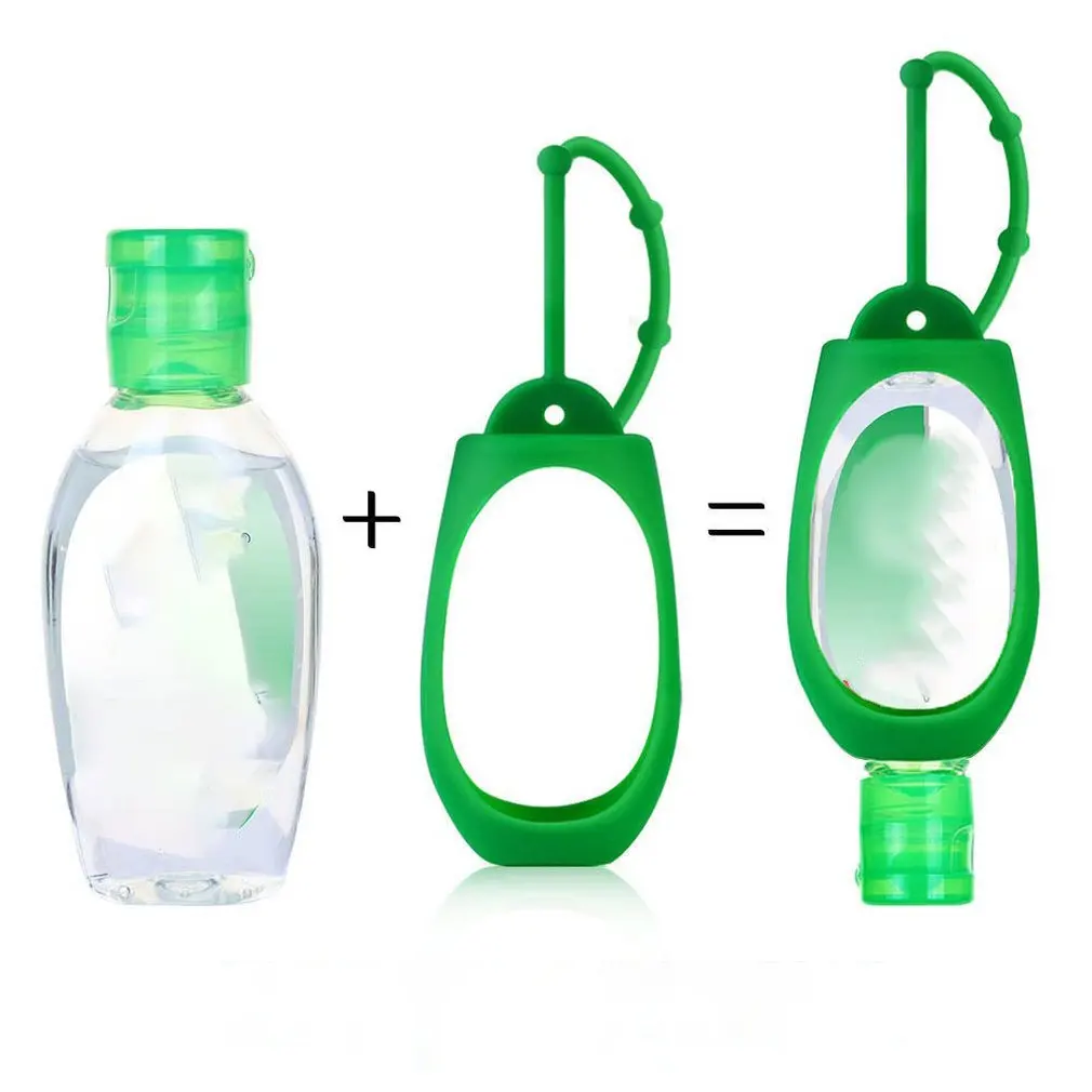 

50ml Portable Hand Sanitizer Gel Moisturizing Liquid Disposable No Clean Antibacterial With Hand Sanitizer Silicone Holder