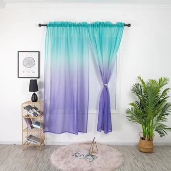 

Gradient Color Semi Sheer Curtains, Bright Color Modern Curtains for Bedroom Living Room Window Curtain Panels