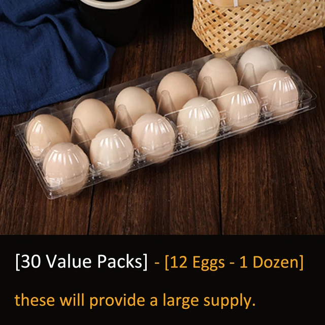 50 Pack Plastic Egg Cartons 1 Dozen Clear Egg Cartons Reusable Egg Cartons  Cheap Bulk Egg Tray Egg Storage Holder for Refrigerator, Family Pasture