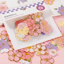 40 sztuk partia Kawaii Sakura Scrapbooking dekoracyjne naklejki śliczne zwierząt kwiat pamiętnik dziennik naklejki koreański papiernicze tanie i dobre opinie ZYZSGJDP CN (pochodzenie) 3 lata