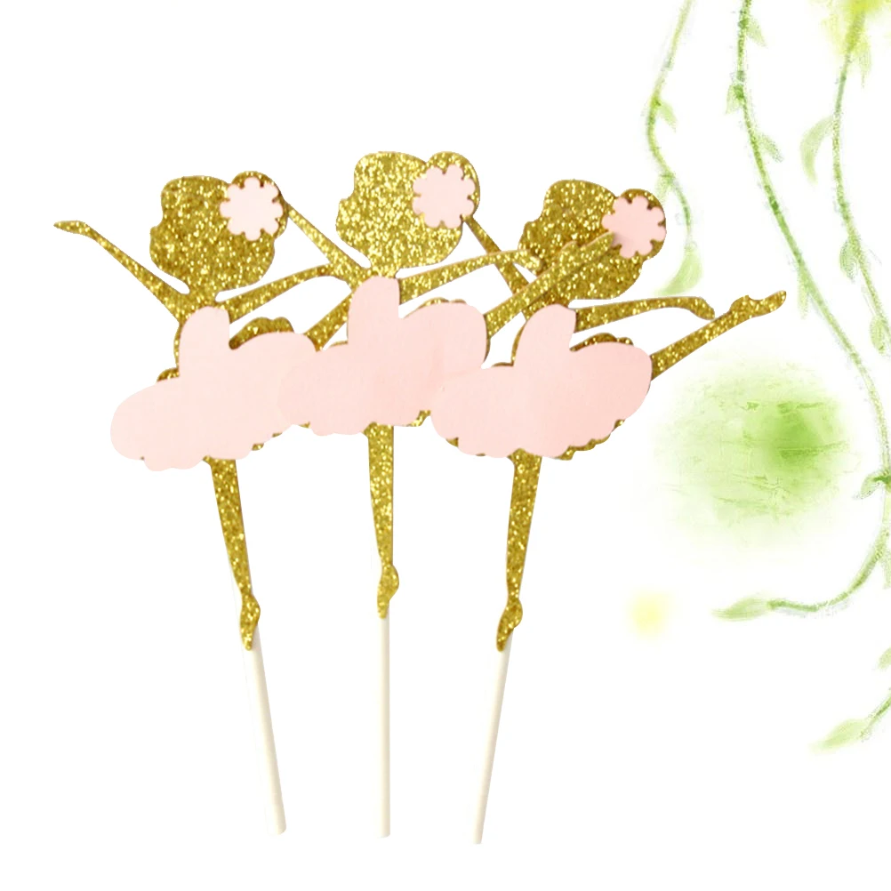 10PCS Cake Toppers Princess Dress Paper Cake Picks Fruit Picks Cake Decorating Toppers for Dinner Event