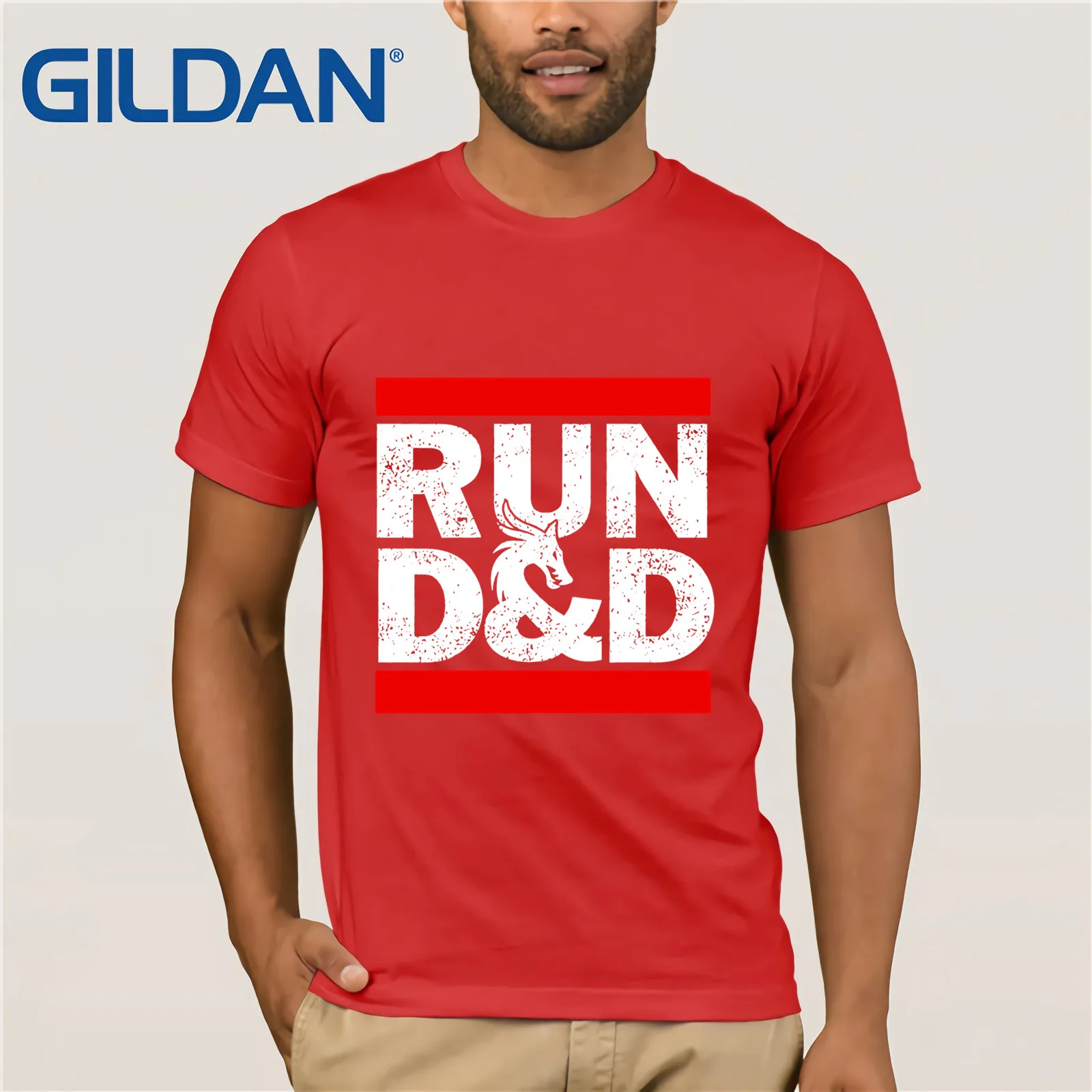 Run Dnd игра в подземелье настольная Rpg Летняя мужская футболка с коротким рукавом винтажная хлопковая Футболка с круглым вырезом и круглым вырезом топы для мужчин топы - Цвет: red