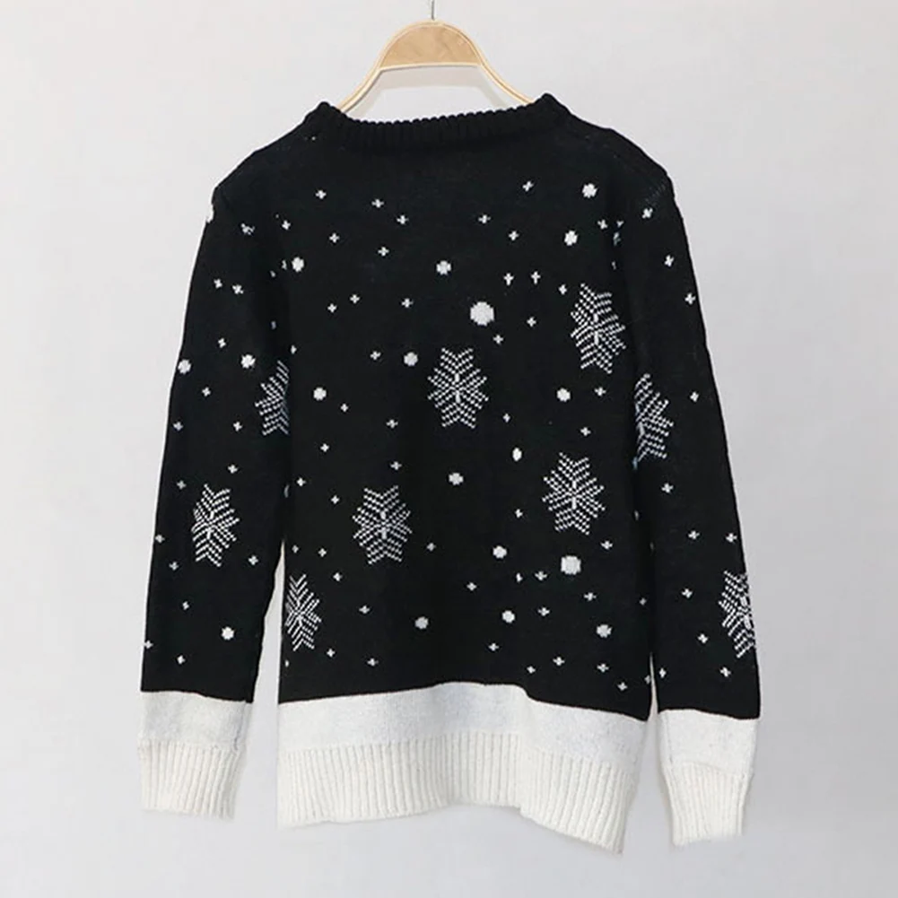 Seluxu Autumn Winter Women Sweater Long Sleeve Round Neck Sweater Christmas Clothes Santa Claus Print Christmas Sweater Pullover
