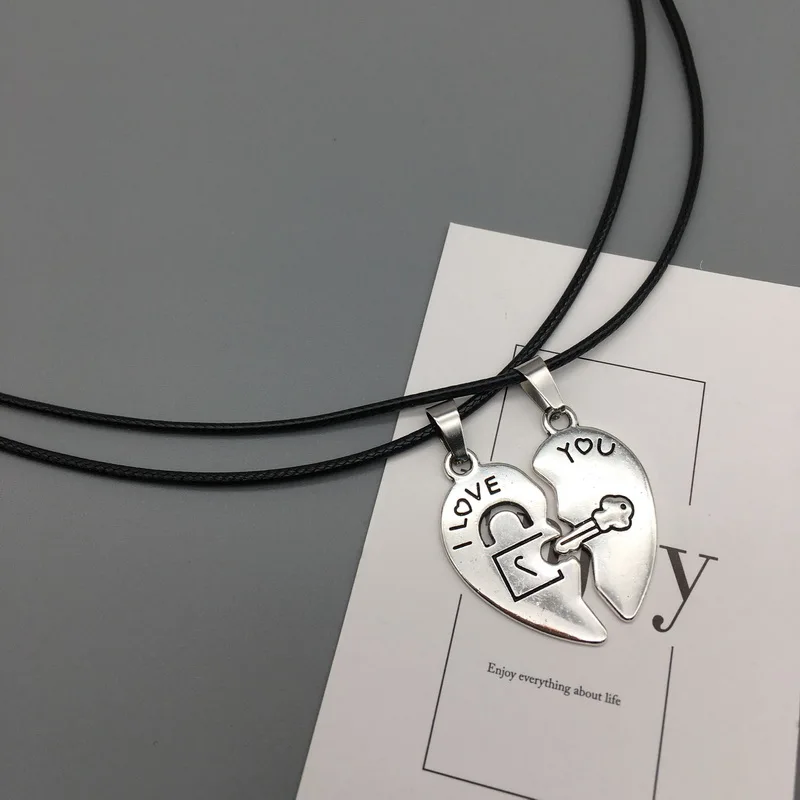 2 шт./компл. пара ожерелий для женщин и мужчин две штуки кулон в виде сердца парное