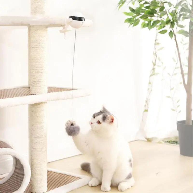 Electric Motion Cat Toy Funny Cat Teaser Toy Yo-Yo Lifting Ball Electric Flutter Rotating Interactive Puzzle Pet Toy For Cats