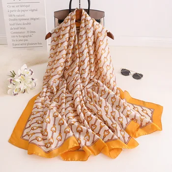 

New style Chinese luxury Silk Autumn and winter Lady Popular Print silk scarf Women Sunscreen Shawl Fashion beach Headscarf