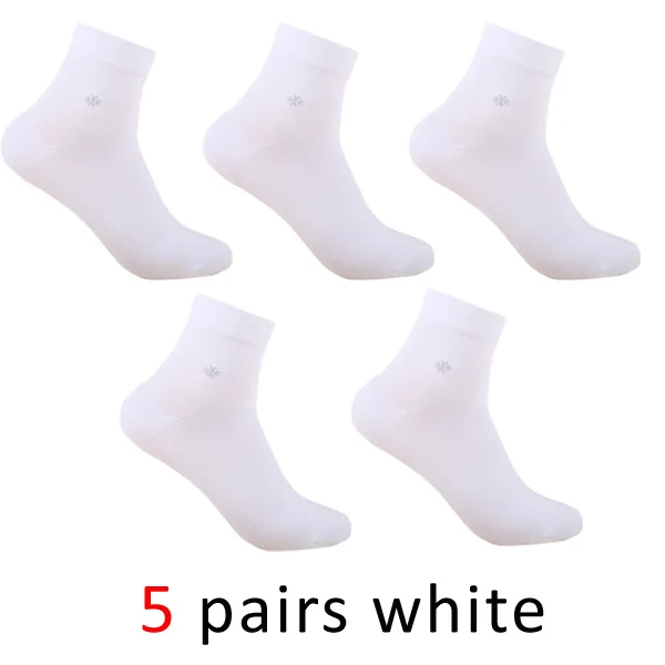 Белый VERIDICAL, летние дышащие короткие носки для мужчин, sox skarpetki, 5 пар/лот, meia masculina, деловые однотонные мужские носки, werk sokken - Цвет: Белый