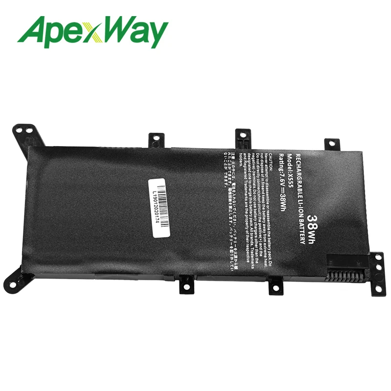 Apexway 7,6 V 38Wh Батарея ноутбука для ASUS X554L X555L X555LB X555LN X555 X555LD X555LP F555A F555U W519L F555UA VM C21N1347