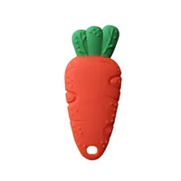 Infant Molars Teethers Cute Carrot Teether Silicone BPA Free Toothbrush Training Chew Toy Baby Training Tool for Dental Care - Цвет: Rose Red