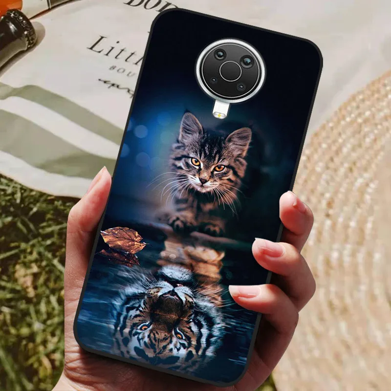 Cat and Wolf Painted Soft Silicone Phone Case - Artistic Back Cover Design