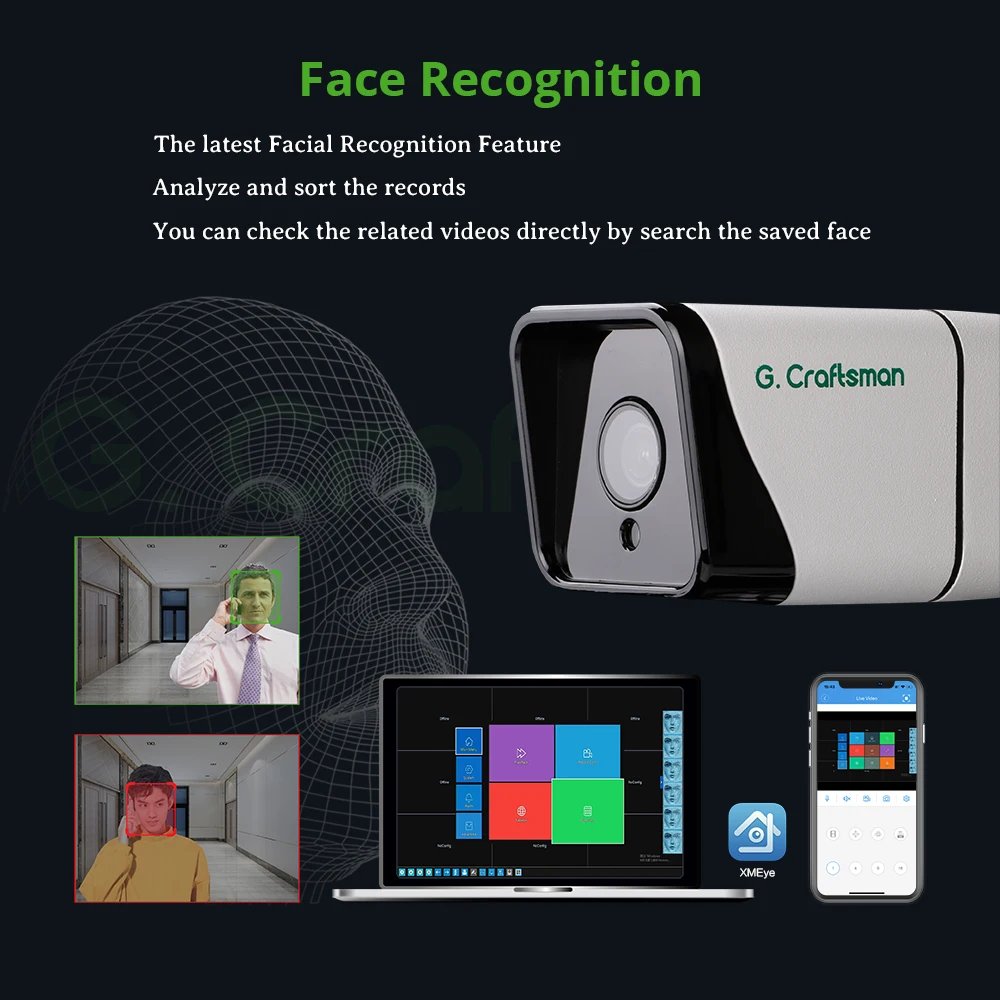  XM Face Detection 4CH 5MP POE IP Camera System Kits Audio Waterproof CCTV Security Video Surveillan - 4.0004E+12