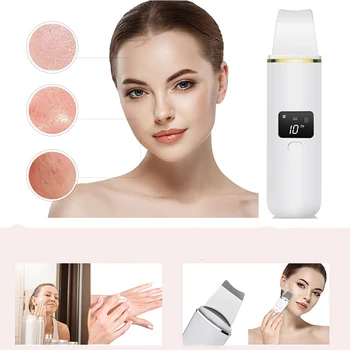 

Ultrasonic Skin Scrubber Face Cleanser Blackhead Acne Removal Facial Spa Vibration Massager Ultrasound Water Peeling Tools