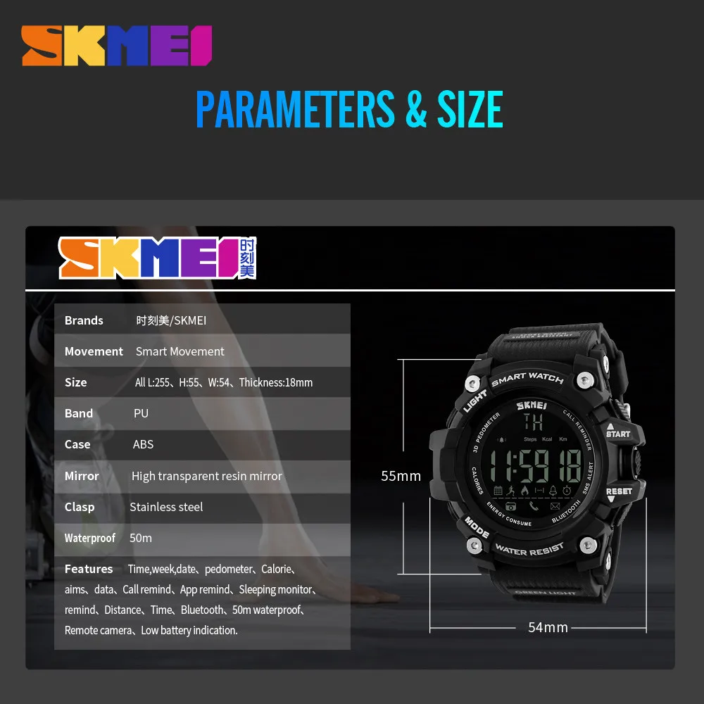 SKMEI Топ бренд класса люкс Смарт часы для мужчин Bluetooth спортивные Smartwatch женщин Фитнес браслет наручные часы для Android Ios Android