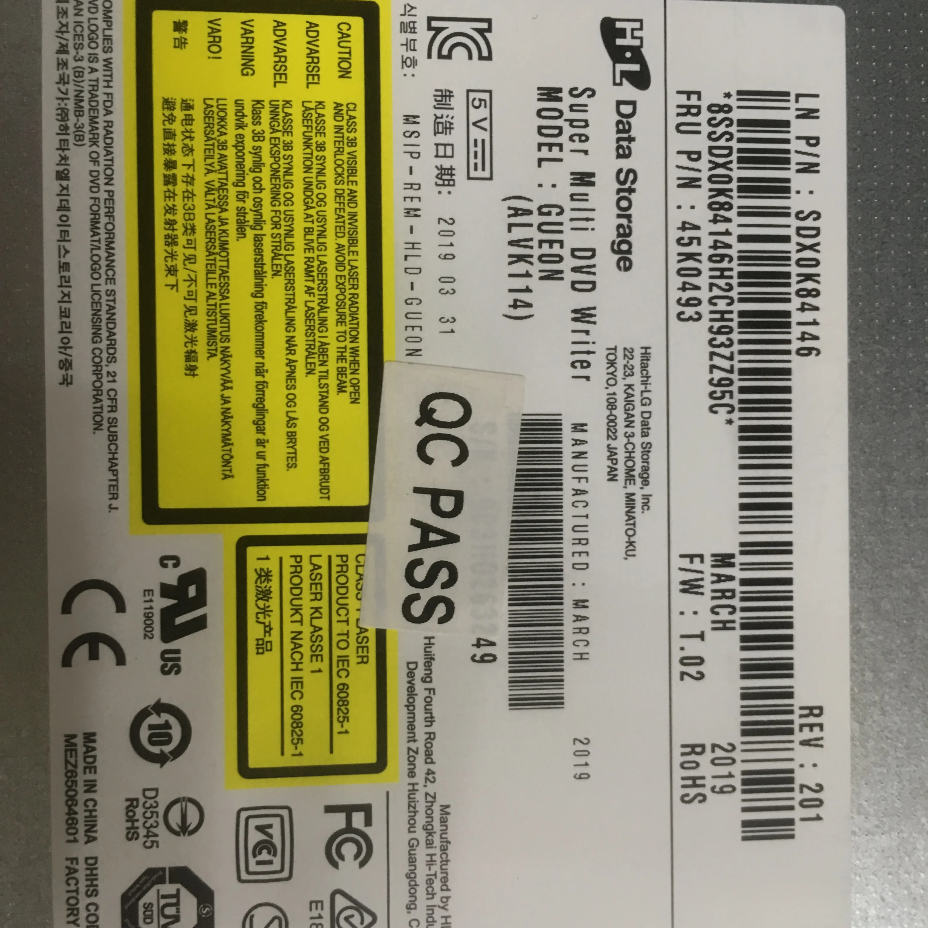9,0 мм DVDRW привод для ноутбука lenovo ideapad L340-15 со встроенным dvd-рекордером с панелью и фиксирующей пряжкой