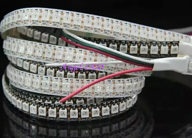 DC5V WS2812B 1 м RGB Светодиодная лента белый/черный PCB 144 пикселей IC встроенный индивидуально адресуемый 144 светодиодный s/M Цифровой 5050 SMD