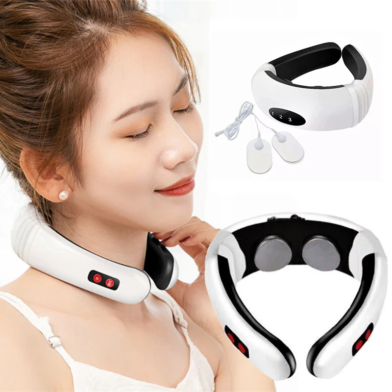 Neck Massager Electric Health Care Relaxation Intelligent Cervical Massage Physiotherapy Pulse Back and Shoulder | Красота и здоровье