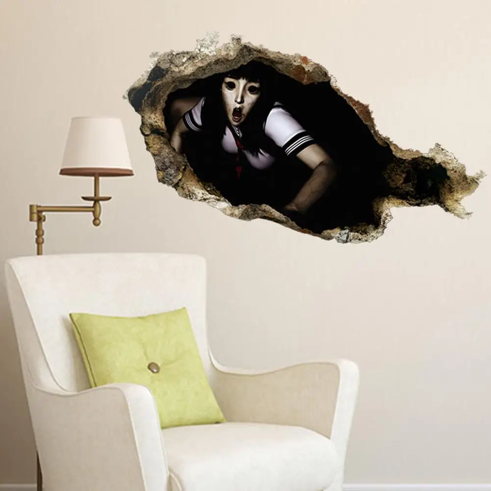 

New 3D Horror Zombie Wall Sticker smooth surface Haunted House Bar KTV atmosphere Scary Decal Halloween Decor