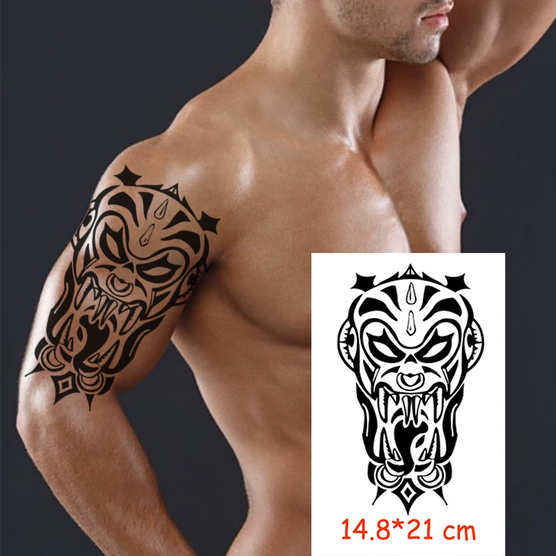 Waterproof Temporary Tattoo Sticker Holloween skull girl rose flower flash tatoo fake tattoos flash tatto Women / Men 14.8*21 cm