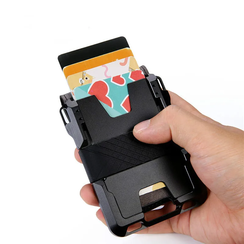 

2020 New Men RFID Wallet Smart ID Card Holder High Quality Personality Card Case New Fashion Aluminum Box Metal Case Key Bag