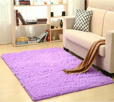 Мохнатый ковер для гостиной, домашние теплые плюшевые напольные коврики, пушистые коврики для детской комнаты, ковер из искусственного меха, коврики для гостиной, шелковые коврики - Цвет: Light Purple
