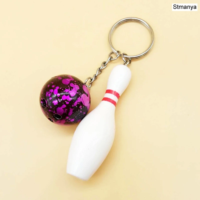 New Design Bowling metal Keychain Car Key Chain Key Ring Sports Hot Sale Keyring pendant For Man Women Gift wholesale #1-17164