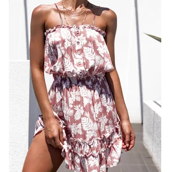 

Summer Print Beach Dress Off-Shoulder Tunics Bikini Cover Up Pareo Beach Wear Swimwear Women Swimsuit Sundress Vestidos 2020