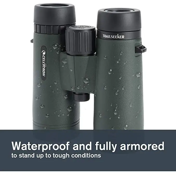 Бинокль Celestron TrailSeeker 8x42 с полным многослойным покрытием ОПТИКА BaK-4 призмы водонепроницаемый и противотуманный телескоп для взрослых Охота