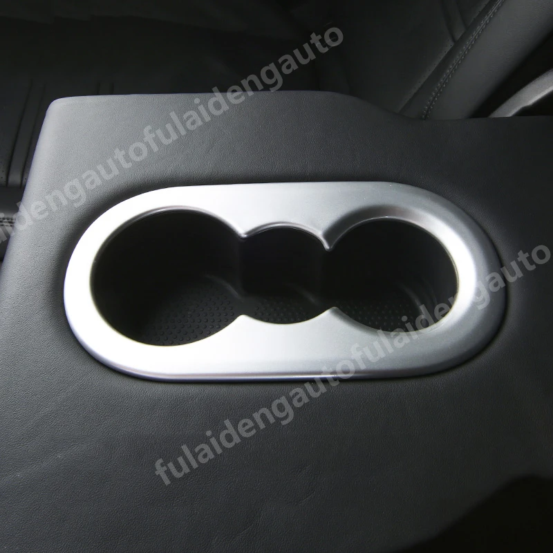 For Porsche Cayenne Matte ABS Carbon Fiber Rear Seat Water Cup Holder Frame Cover Trim Car Accessories