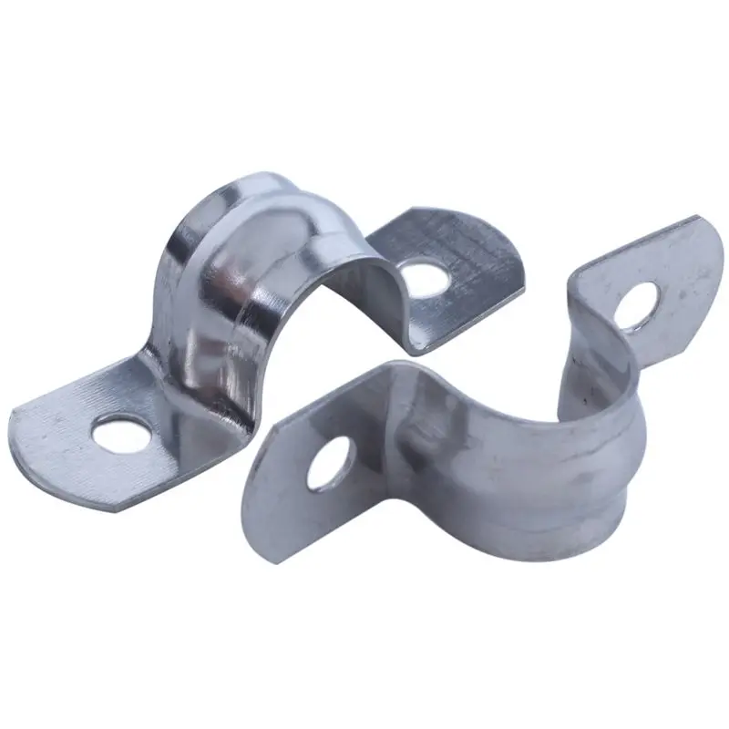 20pcs stainless steel 2-Hole Rigid Pipe Straps Clip Clamp for 12mm Dia Tube