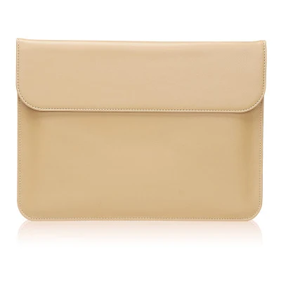 Light brown Новая сумка для ноутбука из искусственной кожи для мужчин и женщин с магнитной адсорбцией для Macbook Air 11 12 13 чехол Pro 15 Touch Bar Ультратонкий чехол - Цвет: Light brown