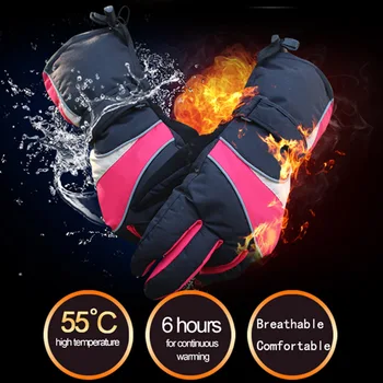 

Red/Black Heated Gloves 6 Hours High Insulation USB Electric Winter Waterproof Breathable Thermal Heated Gloves for Men Women 19