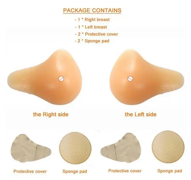 2pcs silicone breast Силиконовая форма груди поддерживает искусственный удлиняющий силиконовый Грудь поддельный ложный протез груди 150 г-500 г супер мягкий спонж - Цвет: 2pcs silicone breast