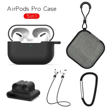

Yfashion Earphone Protective Case for AirPods Pro Soft Silicone Cover+Carabiner+Anti-lost Strap+Wrist Holder+Storage Bag