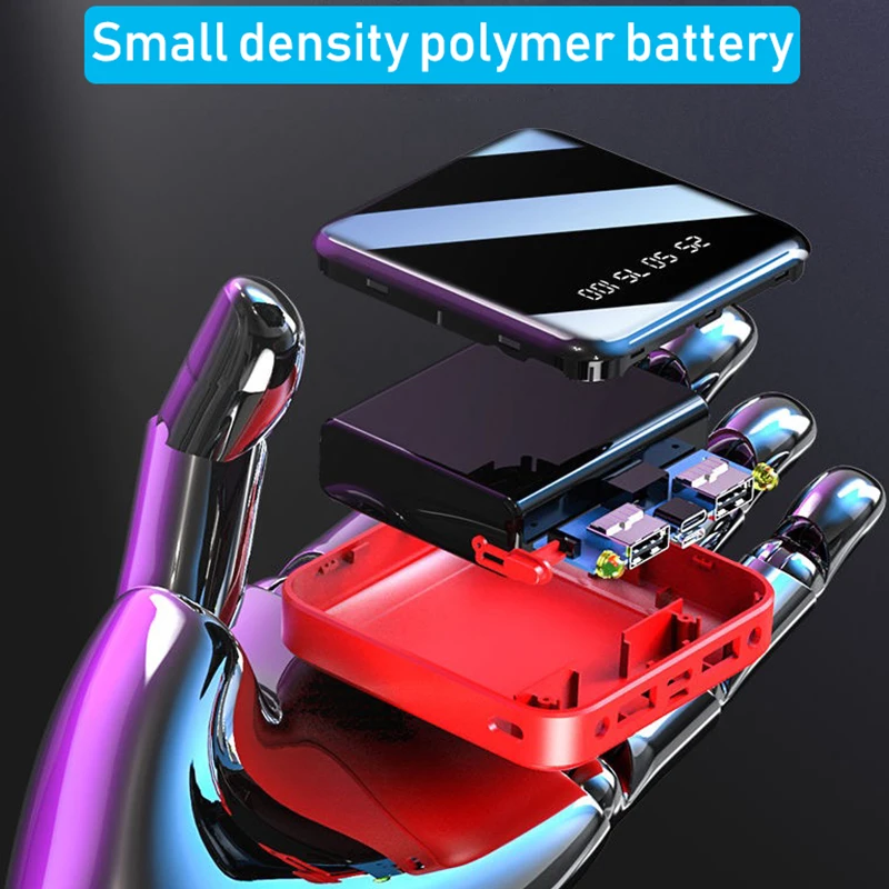 Tanie Mini Powerbank 30000mAh dla iPhone X Xiao mi mi Powerbank Powerbank ładowarka dwa porty usb zewnętrzna ładowarka do baterii przenośna