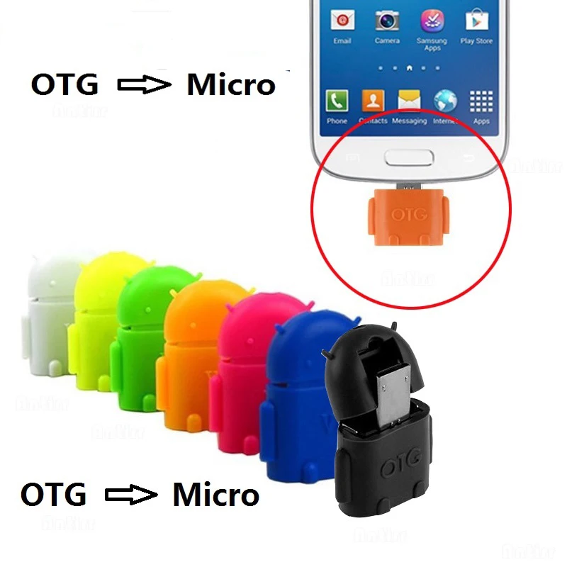 Преобразователь микро-USB в USB 2 0 виде микро-робота Кабель-адаптер OTG для
