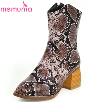 

MEMUNIA 2020 new arrival women ankle boots snake zipper autumn winter booties classic high heels dress party shoes woman