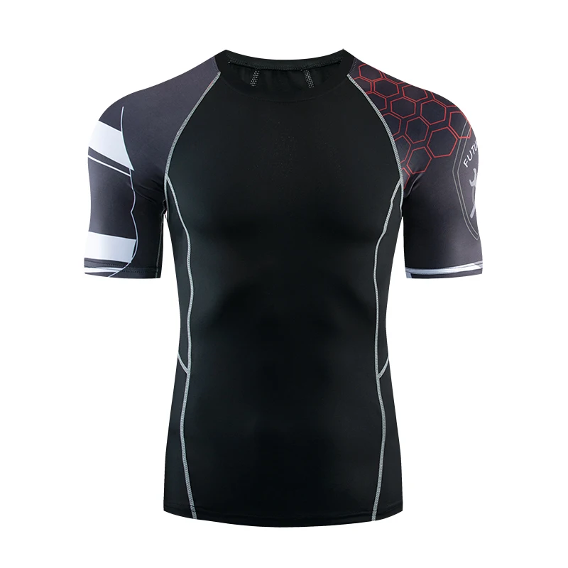 Sports T-Shirt Men's Casual Slim Fit Sportswear Sportswear Summer Quick-drying Running Fitness Short Sleeve Elastic Tights